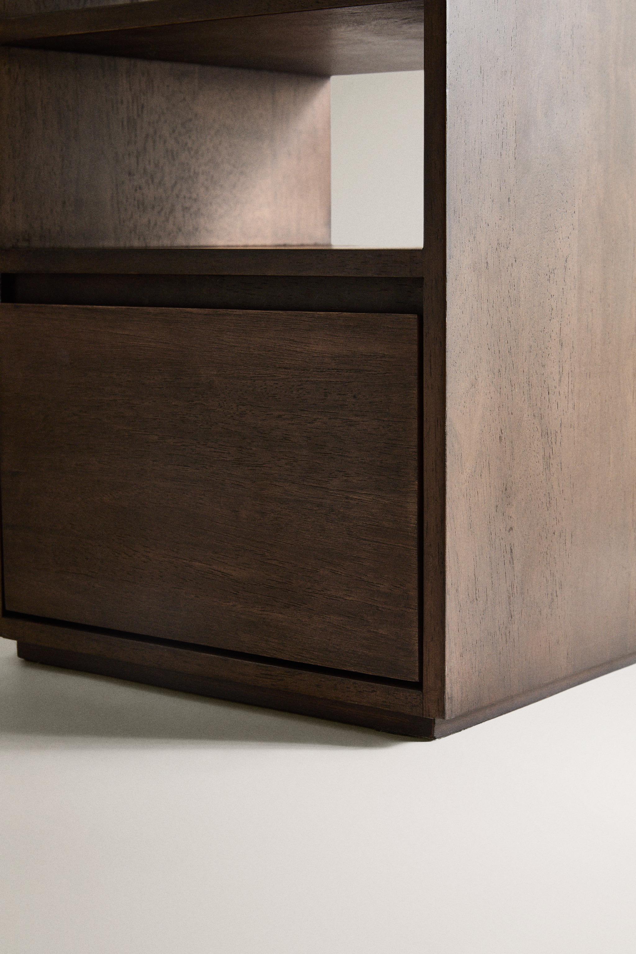 WOODEN BEDSIDE TABLE